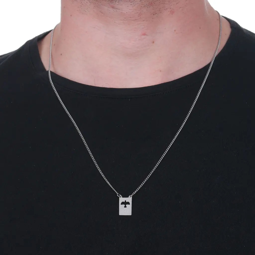 Escapulário Fé e Paz Masculino de Aço