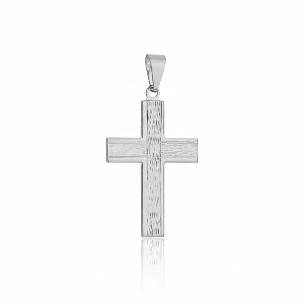 Pingente Cruz Textura Madeira