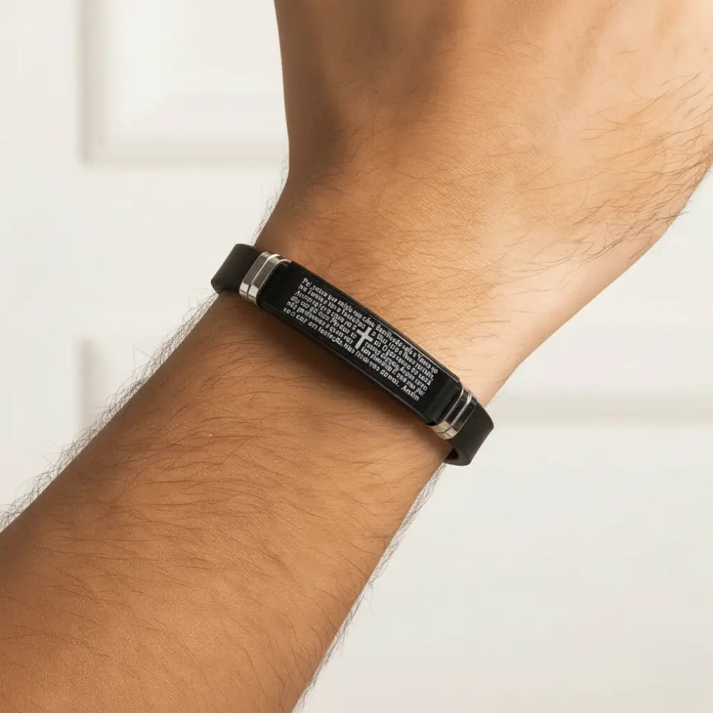 Pulseira masculina oração do pai nosso