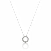 Colar de Prata 925 Feminino Círculo Cravejado