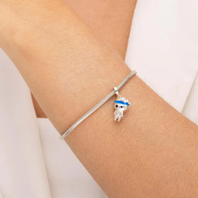 Berloque prata 925 menino atleta no pulso feminino, acessório esportivo delicado e marcante