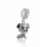 Berloque Prata 925 Pet Life Vira-Lata em formato de cachorrinho, joia delicada para pulseira estilo pandora.