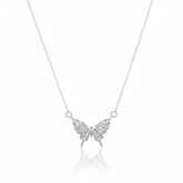Colar de Prata 925 Feminino Borboleta Cravejada