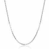 Corrente Cartier feminina 45cm em prata 925, com elos retangulares delicados e acabamento brilhante — ideal para uso com pingentes.