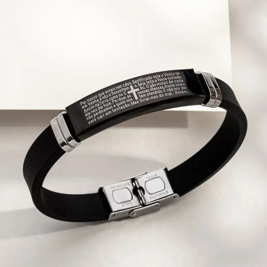 Pulseira Masculina Oração Pai Nosso 1