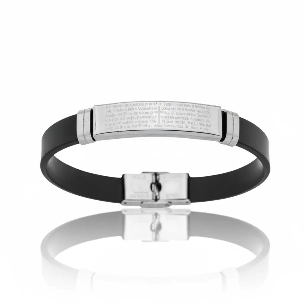 Pulseira masculina oração pai nosso 