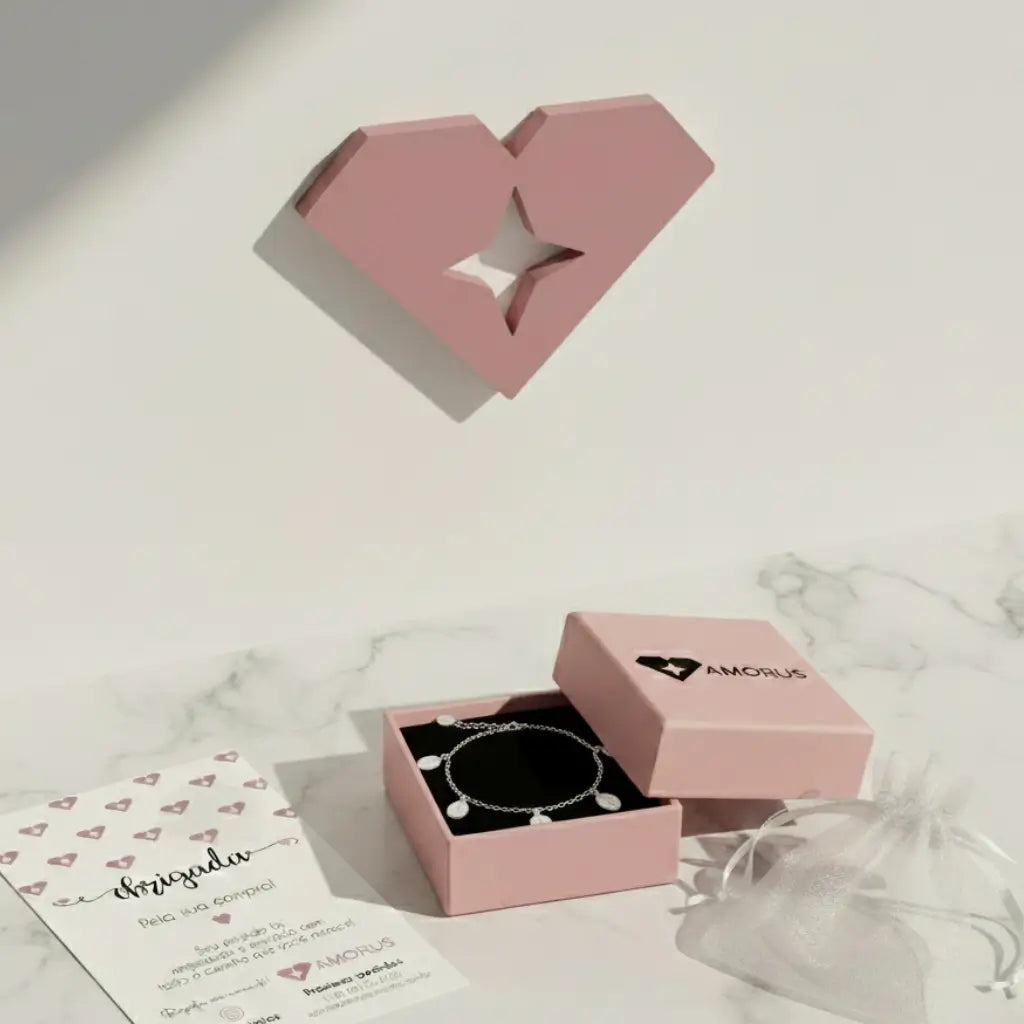 Pulseira Nossa Senhora das Graças com embalagem de presente AMORUS