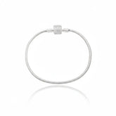 Pulseira Prata 925 para berloque com fecho cravejado em zircônia