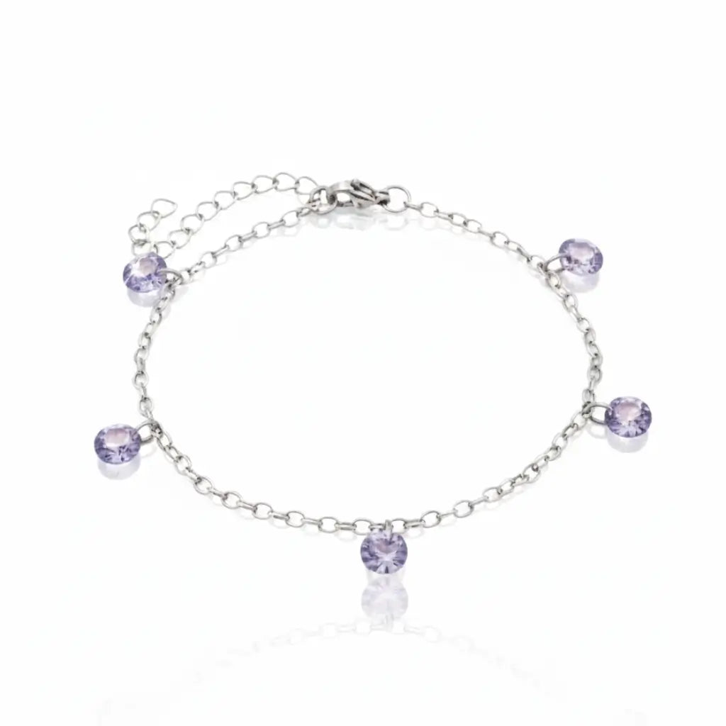 Pulseira com Zirconias Lilas