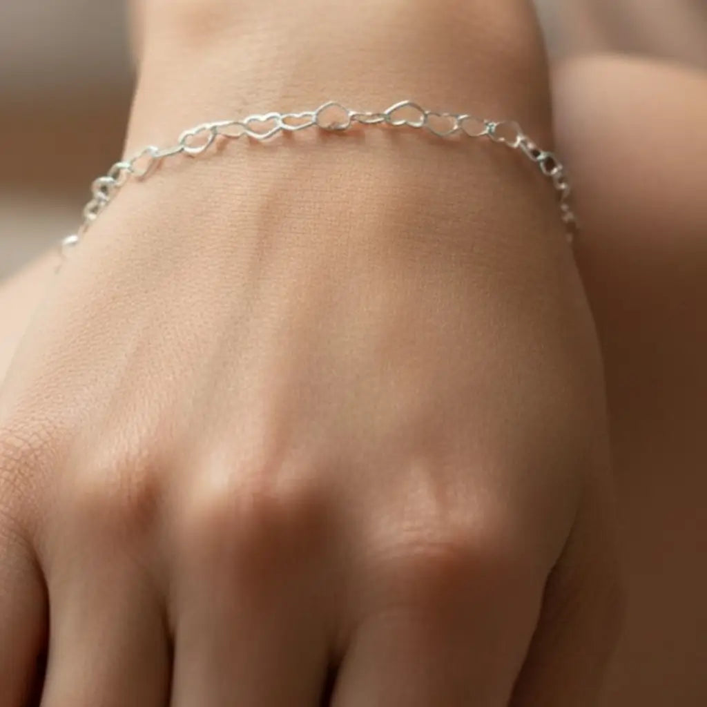 Pulseira Elos de Coração Feminina