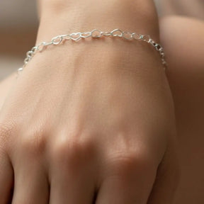 Pulseira Elos de Coração Feminina