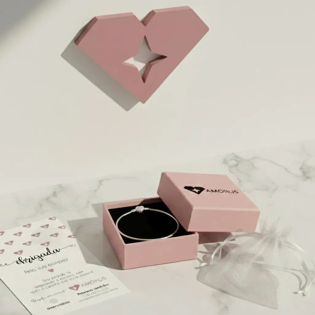 Pulseira de Prata 925 para Berloques com Fecho com caixa presenteavel AMORUS.